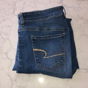 Medium Wash High Rise Long Jeggings